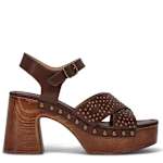 WOMENS WYLIE PLATFORM SANDAL - DARK BROWN