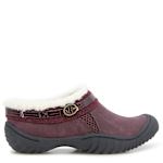 WOMENS GINGER FAUX FUR CLOG - BURGUNDY