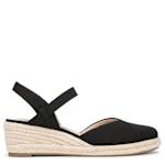 WOMENS PILAR ESPADRILLE WEDGE SANDAL - BLACK