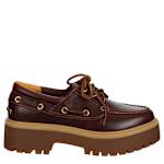 WOMENS STONE STREET PLATFORM BOAT SHOE - BROWN