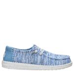 WOMENS WENDY KNIT SHIMMER SLIP ON SNEAKER - BLUE