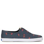 WOMENS CHAMPION ROUND TOE SLIP ON SNEAKER - NAVY