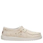 WOMENS WENDY KNIT SEQUIN SLIP ON SNEAKER - BEIGE