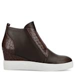 WOMENS CLARA WEDGE SNEAKER - CHOCOLATE
