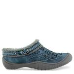 WOMENS GINGER ENCORE FAUX FUR CLOG - DENIM
