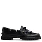 WOMENS AO KILTIE LUG BOAT SHOE - BLACK
