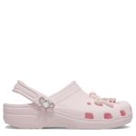 WOMENS CLASSIC BLING BOWS CLOG - PALE PINK