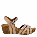 WOMENS LILY WEDGE SANDAL - BEIGE