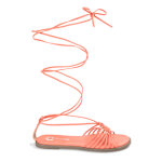 WOMENS JESS LACE UP SANDAL - CORAL