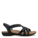 WOMENS BROOKE VEGAN FLAT SANDAL - BLACK