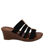 WOMENS CLOVER WEDGE SANDAL - BLACK