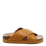 WOMENS ANTIC FOOTBED SANDAL - COGNAC