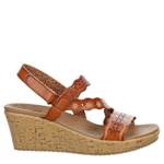 WOMENS BEVERLEE CHERISED AURA WEDGE SANDAL - COGNAC