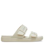 CROCS WOMENS BROOKLYN BUCKLE LOW LOW SANDAL - OFF WHITE