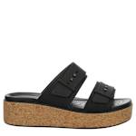 WOMENS BROOKLYN CORK BUCKLE LOW WEDGE SANDAL