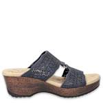 WOMENS RIN SLIDE SANDAL - NAVY