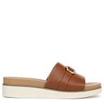 WOMENS GENEVIEVE SLIDE SANDAL - DARK TAN