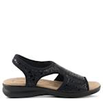 WOMENS NYAMAN-CRACKLE FLAT SANDAL - BLACK