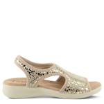 WOMENS NYAMAN-CRACKLE FLAT SANDAL - GOLD
