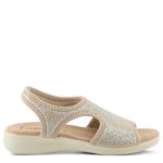 WOMENS NYAMAN-CRACKLE FLAT SANDAL - GOLD