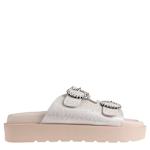 WOMENS ARABELLA PLATFORM SLIDE SANDAL - LATTE