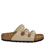 WOMENS FLORIDA PRINTED FOOTBED SANDAL - SAND