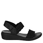 WOMENS ARYA SCALLOPED KNIT SLING SANDAL - BLACK