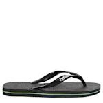 WOMENS BRAZIL LOGO FLIP FLOPS - BLACK