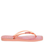 WOMENS SQUARE JELLY FLIP FLOPS - PINK