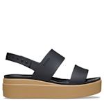 WOMENS BROOKLYN LOW WEDGE SANDAL - BLACK