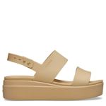WOMENS BROOKLYN LOW WEDGE SANDAL - DARK TAN