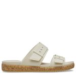 WOMENS BROOKLYN CORK BUCKLE LOW LOW SANDAL - OFF WHITE