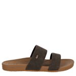 WOMENS BANDED HORIZON SLIDE SANDAL - BROWN