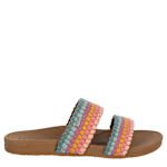WOMENS BANDED HORIZON SLIDE SANDAL - RAINBOW