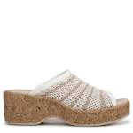 WOMENS VERY READY ESPADRILLE SLIDE SANDAL - WHITE