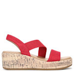 WOMENS ODETTE CORK WEDGE SANDAL - RED