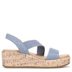 WOMENS ODETTE CORK WEDGE SANDAL - LIGHT BLUE