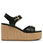 WOMENS COOPERR WEDGE SANDAL - BLACK