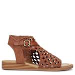 WOMENS ANUELLA HOODED WEDGE SANDAL - COGNAC