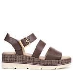 WOMENS ONCE TWICE WEDGE SANDAL - DARK BROWN