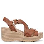 WOMENS CALI BEACH PLATFORM WEDGE SANDAL - BROWN