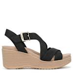 WOMENS CALI BEACH PLATFORM WEDGE SANDAL - BLACK