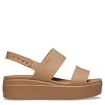 WOMENS BROOKLYN LOW WEDGE SANDAL - LATTE