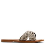 WOMENS ANDREYA RAFFIA SLIDE SANDAL - BLACK