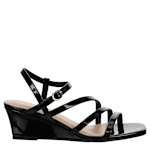 WOMENS VALENTINA WEDGE SANDAL - BLACK