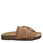 WOMENS PERLA FOOTBED SLIDE - BROWN