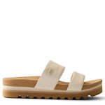 WOMENS BANDED HORIZON SLIDE SANDAL - WHEAT