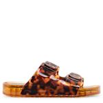 WOMENS JOANIE FOOTBED SANDAL - BROWN