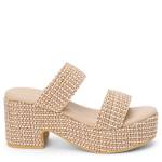 WOMENS OCEAN AVE PLATFORM SANDAL - TAN