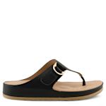 WOMENS ROZETA THONG SANDAL - BLACK